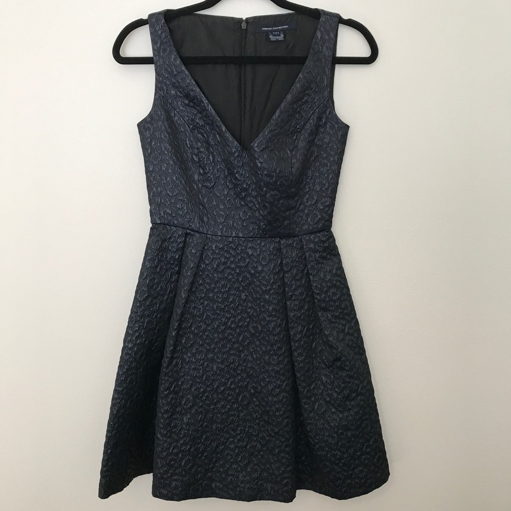Navy shimmer A line mini dress